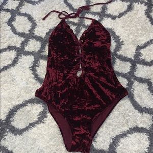 One Piece Velvet Bathing Suit